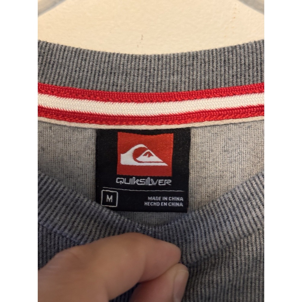 Quiksilver Malvern Soft Touch Crewneck Sweatshirt Mens XL Gray Embroidered Logo - Picture 4 of 6